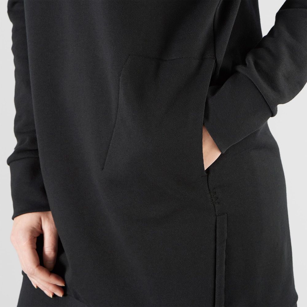 long moletom com capuz dress with pockets